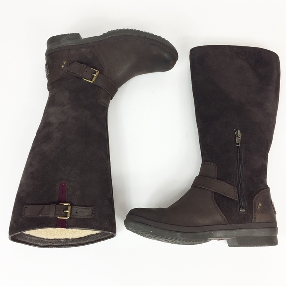 UGG Australia Thomsen Brown Suede Leather Boots 6 - Picture 3 of 8
